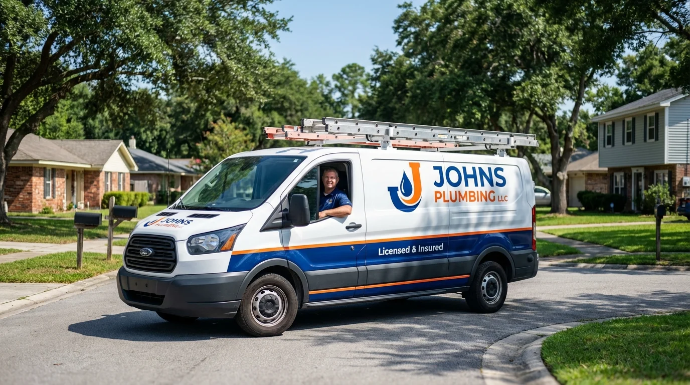 Johns Plumbing LLC service van in San Juan Capistrano, CA