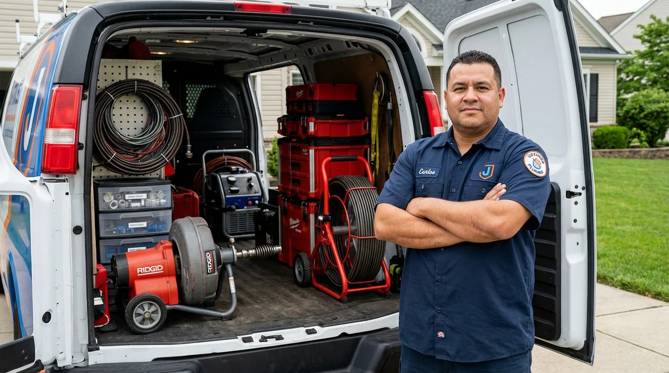 Professional drain cleaning equipment and Johns Plumbing LLC plumber in San Juan Capistrano
