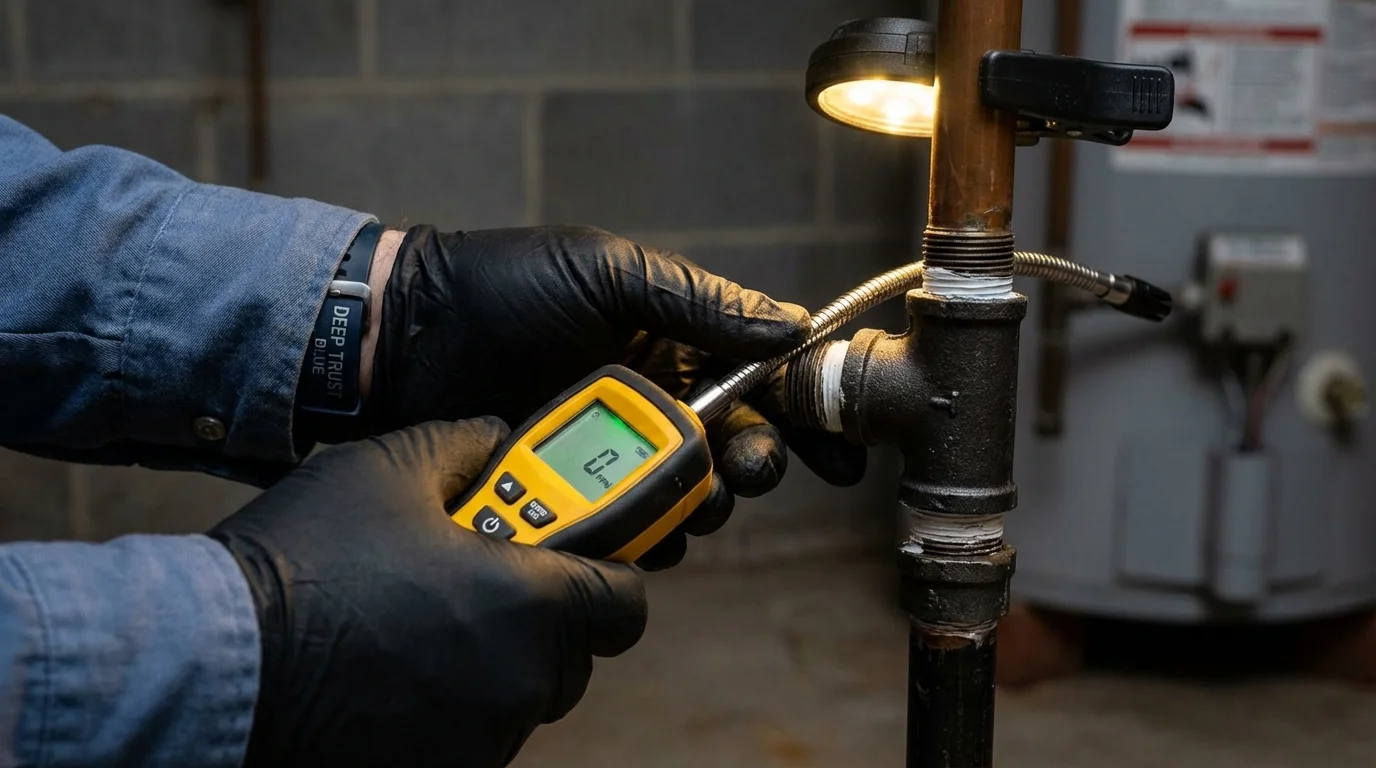 Gas leak detection with electronic sniffer by Johns Plumbing LLC in San Juan Capistrano