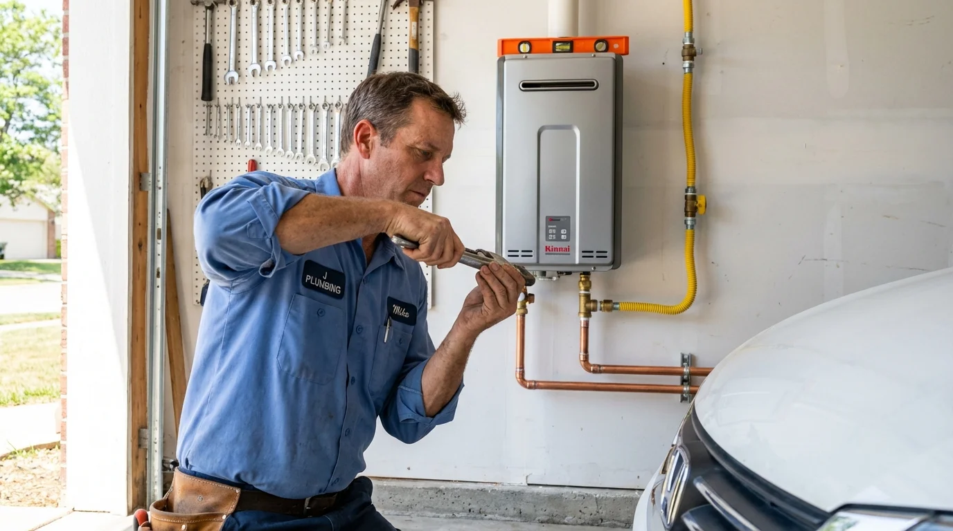 Tankless water heater installation by a Johns Plumbing LLC plumber in San Juan Capistrano